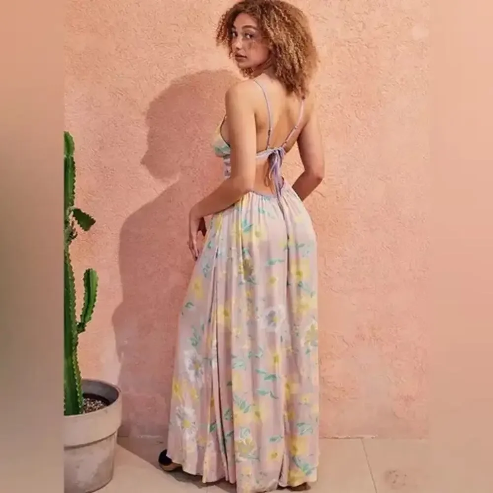 New Free People Wisteria Maxi Dress Light Combo Size Large - Picture 11 of 11